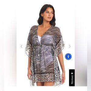Bleu Rod Beattie Animal Instinct Caftan Swim Coverup